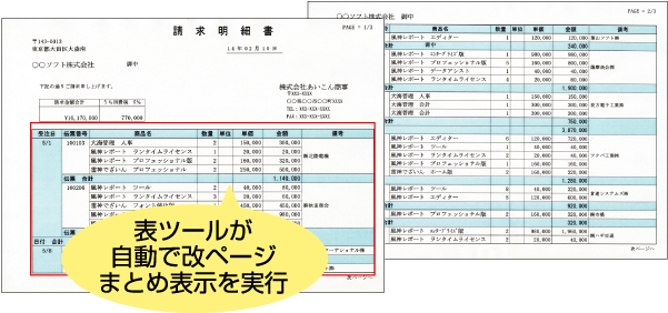 自動で改ページ