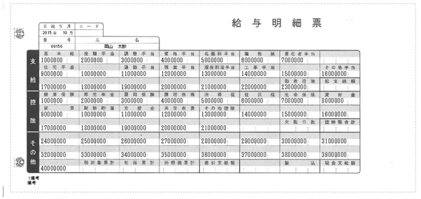 伝票の文字配列を整える