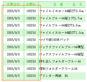 まとめ表示設定前。見づらい。