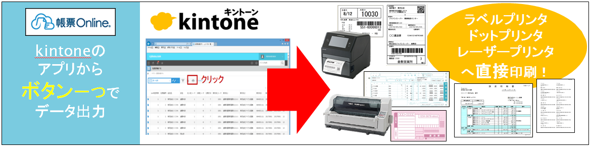 Kintoneプラグイン帳票Onlineはボタン一つで帳票出力の画像